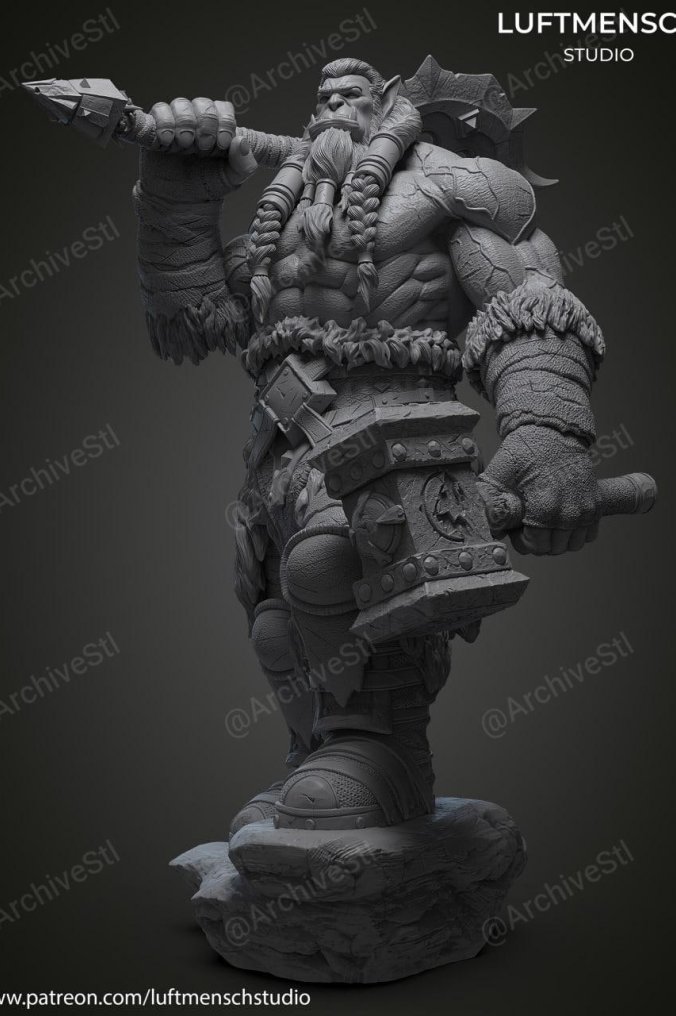 魔兽争霸（Warcraft）部落酋长·萨尔 Thrall 3D打印图纸
